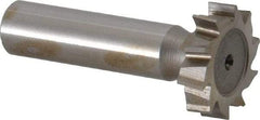 Made in USA - 1" Diam x 1/4" Face Width, High Speed Steel, 10 Teeth, Shank Connection Woodruff Keyseat Cutter - Uncoated, 2-1/4" OAL x 1/2" Shank, Staggered Teeth, ANSI 808, Old Standard 15 - Industrial Tool & Supply
