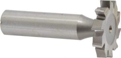 Made in USA - 1-1/8" Diam x 3/16" Face Width, High Speed Steel, 10 Teeth, Shank Connection Woodruff Keyseat Cutter - Uncoated, 2-3/16" OAL x 1/2" Shank, Staggered Teeth, ANSI 609, Old Standard 16 - Industrial Tool & Supply