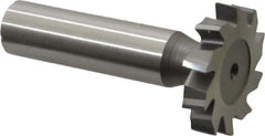 Made in USA - 1-1/8" Diam x 7/32" Face Width, High Speed Steel, 10 Teeth, Shank Connection Woodruff Keyseat Cutter - Uncoated, 2-7/32" OAL x 1/2" Shank, Staggered Teeth, ANSI 709, Old Standard 17 - Industrial Tool & Supply