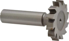 Made in USA - 1-3/8" Diam x 1/4" Face Width, High Speed Steel, 12 Teeth, Shank Connection Woodruff Keyseat Cutter - Uncoated, 2-1/4" OAL x 1/2" Shank, Staggered Teeth, ANSI 811, Old Standard 22 - Industrial Tool & Supply
