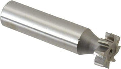Made in USA - 5/8" Diam x 3/16" Face Width, High Speed Steel, 8 Teeth, Shank Connection Woodruff Keyseat Cutter - Uncoated, 2-3/16" OAL x 1/2" Shank, Staggered Teeth, ANSI 605, Old Standard 61 - Industrial Tool & Supply