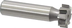 Made in USA - 3/4" Diam x 1/4" Face Width, High Speed Steel, 8 Teeth, Shank Connection Woodruff Keyseat Cutter - Uncoated, 2-1/4" OAL x 1/2" Shank, Staggered Teeth, ANSI 806, Old Standard 91 - Industrial Tool & Supply