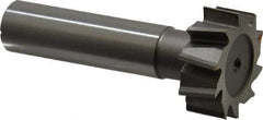 Made in USA - 1" Diam x 3/8" Face Width, High Speed Steel, 10 Teeth, Shank Connection Woodruff Keyseat Cutter - Uncoated, 2-3/8" OAL x 1/2" Shank, Staggered Teeth, ANSI 1208, Old Standard 152 - Industrial Tool & Supply