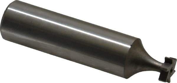 Made in USA - 5/16" Diam x 3/32" Face Width, High Speed Steel, 6 Teeth, Shank Connection Woodruff Keyseat Cutter - Uncoated, 2-3/32" OAL x 1/2" Shank, Staggered Teeth, ANSI 302-1/2, Old Standard 207 - Industrial Tool & Supply