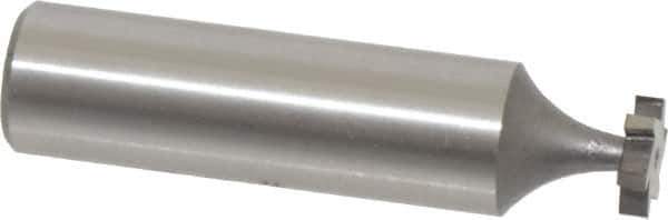Made in USA - 3/8" Diam x 3/32" Face Width, High Speed Steel, 6 Teeth, Shank Connection Woodruff Keyseat Cutter - Uncoated, 2-3/32" OAL x 1/2" Shank, Staggered Teeth, ANSI 303, Old Standard 212 - Industrial Tool & Supply