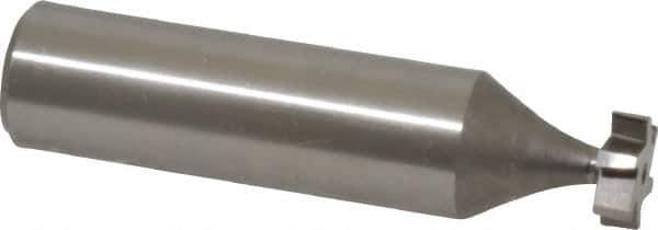 Made in USA - 3/8" Diam x 1/8" Face Width, High Speed Steel, 6 Teeth, Shank Connection Woodruff Keyseat Cutter - Uncoated, 2-1/8" OAL x 1/2" Shank, Staggered Teeth, ANSI 403, Old Standard 213 - Industrial Tool & Supply