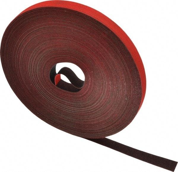 VELCRO Brand - 1/2" Wide x 25 Yd Long Self Fastening Tie/Strap Hook & Loop Roll - Continuous Roll, Red, Printable Surface - Industrial Tool & Supply