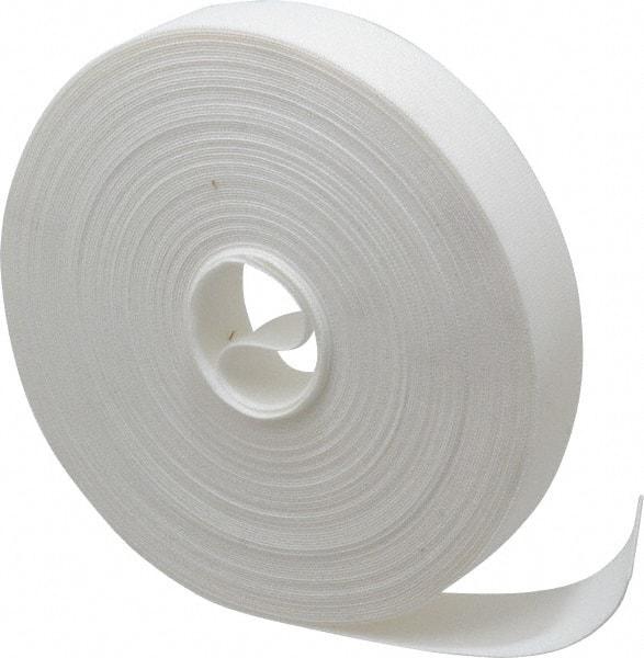 VELCRO Brand - 1" Wide x 25 Yd Long Self Fastening Tie/Strap Hook & Loop Roll - Continuous Roll, White, Printable Surface - Industrial Tool & Supply