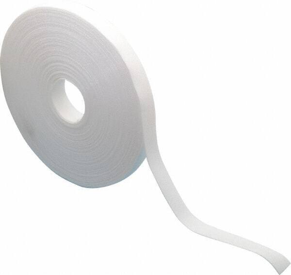 VELCRO Brand - 5/8" Wide x 25 Yd Long Self Fastening Tie/Strap Hook & Loop Roll - Continuous Roll, White, Printable Surface - Industrial Tool & Supply