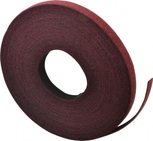 VELCRO Brand - 3/4" Wide x 25 Yd Long Self Fastening Tie/Strap Hook & Loop Roll - Continuous Roll, Cranberry, Fire Retardant, Printable Surface - Industrial Tool & Supply