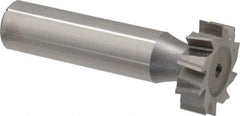 Made in USA - 7/8" Diam x 1/4" Face Width, High Speed Steel, 10 Teeth, Shank Connection Woodruff Keyseat Cutter - Uncoated, 2-1/4" OAL x 1/2" Shank, Staggered Teeth, ANSI 807, Old Standard A - Industrial Tool & Supply