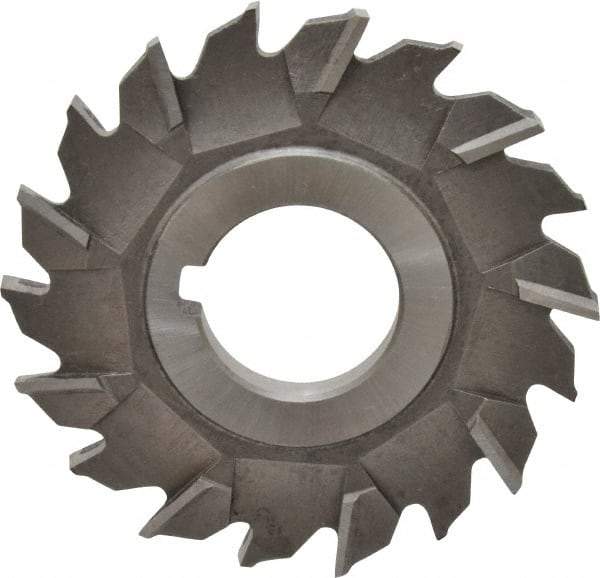 Made in USA - 3" Diam x 1/4" Width of Cut, 18 Teeth, Cobalt Side Milling Cutter - Staggered Teeth, Uncoated - Industrial Tool & Supply