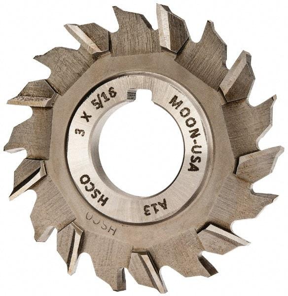 Made in USA - 3" Diam x 5/16" Width of Cut, 18 Teeth, Cobalt Side Milling Cutter - Staggered Teeth, Uncoated - Industrial Tool & Supply