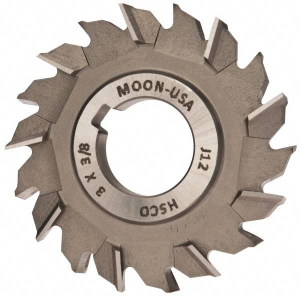 Made in USA - 3" Diam x 3/8" Width of Cut, 18 Teeth, Cobalt Side Milling Cutter - Staggered Teeth, Uncoated - Industrial Tool & Supply