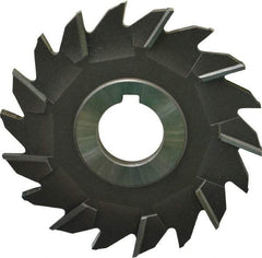 Made in USA - 4" Diam x 1/4" Width of Cut, 18 Teeth, Cobalt Side Milling Cutter - Staggered Teeth, Uncoated - Industrial Tool & Supply