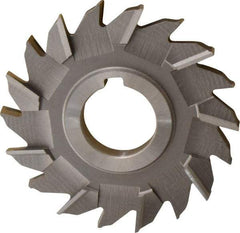 Made in USA - 4" Diam x 3/8" Width of Cut, 18 Teeth, Cobalt Side Milling Cutter - Staggered Teeth, Uncoated - Industrial Tool & Supply