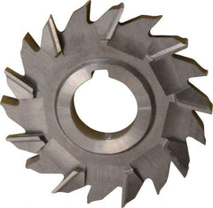 Made in USA - 4" Diam x 1/2" Width of Cut, 18 Teeth, Cobalt Side Milling Cutter - Staggered Teeth, Uncoated - Industrial Tool & Supply