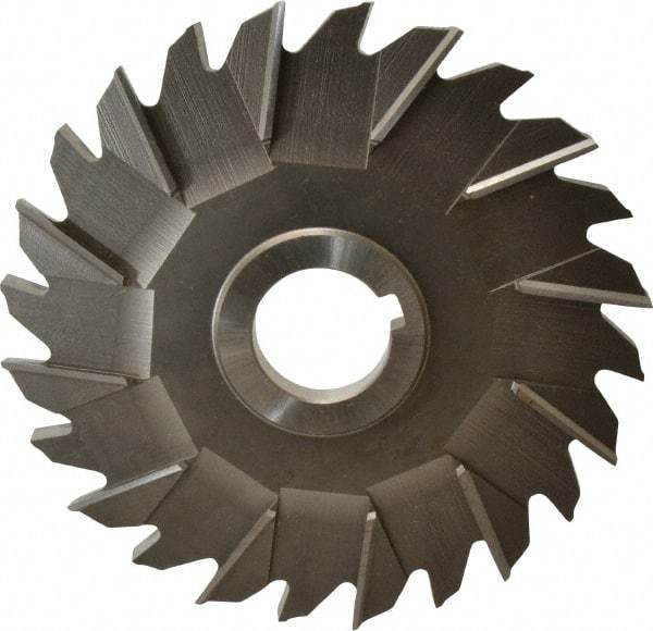 Made in USA - 6" Diam x 3/8" Width of Cut, 24 Teeth, Cobalt Side Milling Cutter - Staggered Teeth, Uncoated - Industrial Tool & Supply