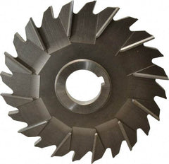 Made in USA - 6" Diam x 3/8" Width of Cut, 24 Teeth, Cobalt Side Milling Cutter - Staggered Teeth, Uncoated - Industrial Tool & Supply