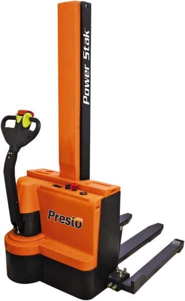 Presto Lifts - 2,200 Lb Capacity, 62" Lift Height, Battery Operated Power Stocker Lift - Industrial Tool & Supply