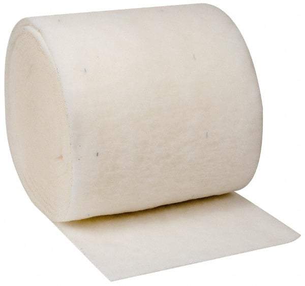 Made in USA - 90' Long x 30" Wide x 1" Thick Polyester Media Air Filter Media Roll - MERV 5, 85% Arrestance Efficiency, 500 FPM Max Air Flow, 0.14" wpg Init Resist, 1" wpg Final Resist, 30% Particle Capture Efficiency, Use with Any Unit - Industrial Tool & Supply