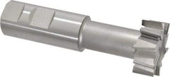 Made in USA - 1-15/32" Cut Diam, 5/8" Cut Width, 25/32" Neck Diam, 1" Shank Diam, 4-7/16" OAL, High Speed Steel T-Slot Cutter - Uncoated, 3/4" Bolt, 2-15/16" Shank Length, Staggered Teeth, 10 Teeth, Weldon Flat - Industrial Tool & Supply