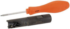 Kennametal - 3/4" Cut Diam, 14.73mm Max Depth of Cut, 3/4" Shank Diam, 96.01mm OAL, Indexable Square Shoulder End Mill - EC14.., EP14.. Inserts, Weldon Shank, 0° Lead Angle, Through Coolant - Industrial Tool & Supply