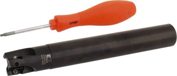 Kennametal - 1" Cut Diam, 0.58" Max Depth of Cut, 1" Shank Diam, 7-1/2" OAL, Indexable Square Shoulder End Mill - EC14.., EP14.. Inserts, Cylindrical Shank, 0° Lead Angle, Through Coolant - Industrial Tool & Supply