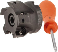 Kennametal - 5 Inserts, 2" Cut Diam, 3/4" Arbor Diam, 0.56" Max Depth of Cut, Indexable Square-Shoulder Face Mill - 0/90° Lead Angle, 1.575" High, EC14.., EP14.. Insert Compatibility, Series Mill 1-14 - Industrial Tool & Supply