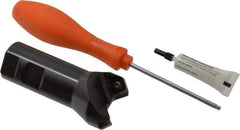 Kennametal - 45° Lead Angle, 1-13/16" Max Cut Diam, 1.26" Min Cut Diam, 0.26" Max Depth of Cut, Indexable Chamfer and Angle End Mill - 2 Inserts, SE..T 443AE..N Insert Style, 3.855" Overall Length, Straight Shank - Industrial Tool & Supply