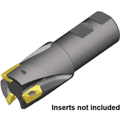 Kennametal - 1-1/2" Cut Diam, 1-1/4" Shank Diam, 4.53" OAL, Indexable Square Shoulder End Mill - Weldon Shank, 0° Lead Angle - Industrial Tool & Supply