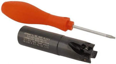 Kennametal - 1" Cut Diam, 0.58" Max Depth of Cut, 1" Shank Diam, 4.03" OAL, Indexable Square Shoulder End Mill - EC14.., EP14.. Inserts, Weldon Shank, 0° Lead Angle, Through Coolant - Industrial Tool & Supply
