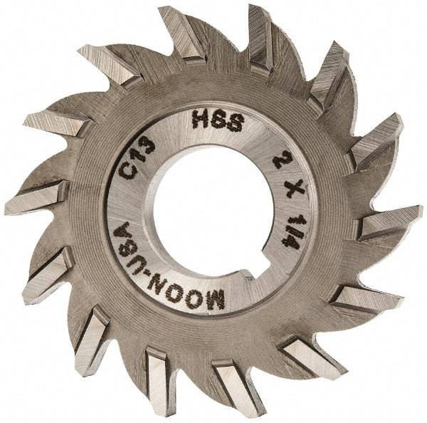 Made in USA - 2" Diam x 1/4" Width of Cut, 14 Teeth, High Speed Steel Side Milling Cutter - Straight Teeth, Uncoated - Industrial Tool & Supply