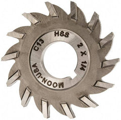 Made in USA - 2" Diam x 1/4" Width of Cut, 14 Teeth, High Speed Steel Side Milling Cutter - Straight Teeth, Uncoated - Industrial Tool & Supply