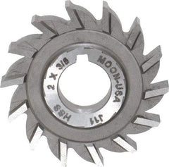 Made in USA - 2" Diam x 3/8" Width of Cut, 14 Teeth, High Speed Steel Side Milling Cutter - Straight Teeth, Uncoated - Industrial Tool & Supply