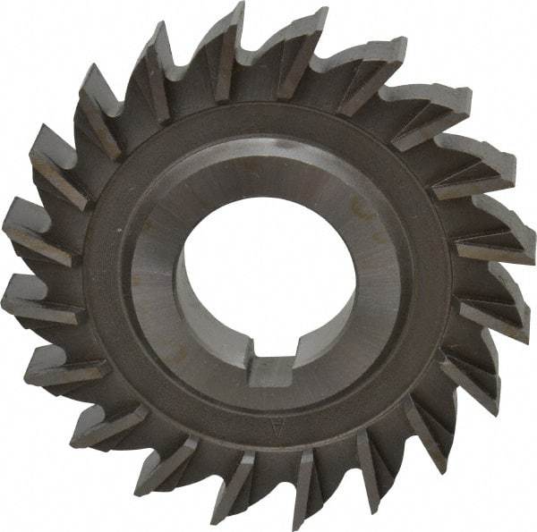 Made in USA - 3" Diam x 1/2" Width of Cut, 20 Teeth, High Speed Steel Side Milling Cutter - Straight Teeth, Uncoated - Industrial Tool & Supply