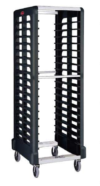 Rubbermaid - 175 Lb Capacity, 23-3/4" Wide x 28-3/4" Long x 67-7/8" High Pan & Tray Cart - 18 Shelf, Plastic, 2 Rigid/2 Swivel Casters - Industrial Tool & Supply
