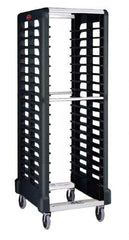 Rubbermaid - 175 Lb Capacity, 23-3/4" Wide x 28-3/4" Long x 67-7/8" High Pan & Tray Cart - 18 Shelf, Plastic, 2 Rigid/2 Swivel Casters - Industrial Tool & Supply