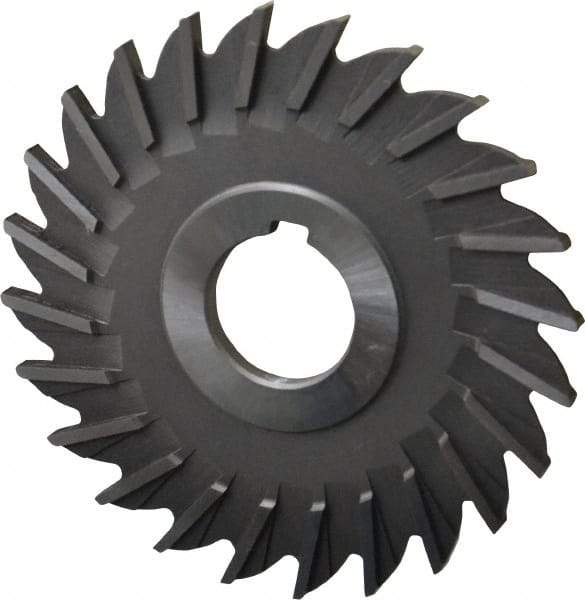 Made in USA - 4" Diam x 3/16" Width of Cut, 24 Teeth, High Speed Steel Side Milling Cutter - Straight Teeth, Uncoated - Industrial Tool & Supply