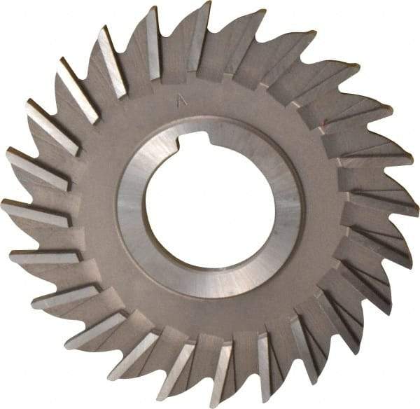 Made in USA - 4" Diam x 3/16" Width of Cut, 24 Teeth, High Speed Steel Side Milling Cutter - Straight Teeth, Uncoated - Industrial Tool & Supply