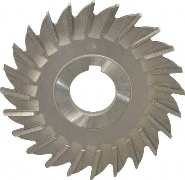 Made in USA - 4" Diam x 1/4" Width of Cut, 24 Teeth, High Speed Steel Side Milling Cutter - Straight Teeth, Uncoated - Industrial Tool & Supply