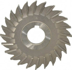 Made in USA - 4" Diam x 1/4" Width of Cut, 24 Teeth, High Speed Steel Side Milling Cutter - Straight Teeth, Uncoated - Industrial Tool & Supply