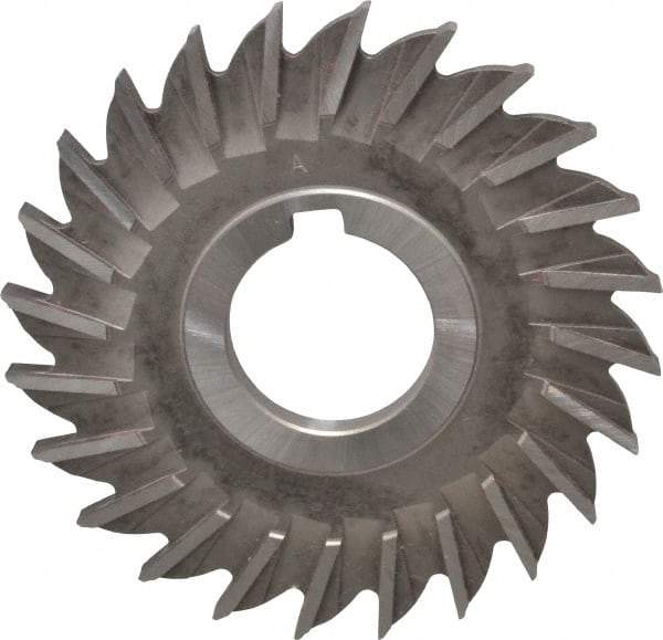 Made in USA - 4" Diam x 1/4" Width of Cut, 24 Teeth, High Speed Steel Side Milling Cutter - Straight Teeth, Uncoated - Industrial Tool & Supply