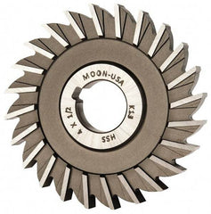Made in USA - 4" Diam x 1/2" Width of Cut, 24 Teeth, High Speed Steel Side Milling Cutter - Straight Teeth, Uncoated - Industrial Tool & Supply