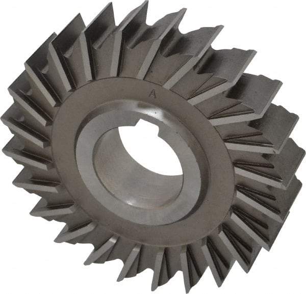 Made in USA - 4" Diam x 7/8" Width of Cut, 24 Teeth, High Speed Steel Side Milling Cutter - Straight Teeth, Uncoated - Industrial Tool & Supply