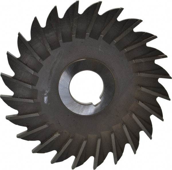 Made in USA - 5" Diam x 1/4" Width of Cut, 24 Teeth, High Speed Steel Side Milling Cutter - Straight Teeth, Uncoated - Industrial Tool & Supply