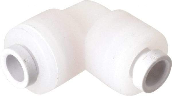 Parker - 1/4" Outside Diam, Kynar Push-to-Connect Tube Union Elbow - 250 Max psi, Tan - Industrial Tool & Supply