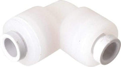 Parker - 1/4" Outside Diam, Kynar Push-to-Connect Tube Union Elbow - 250 Max psi, Tan - Industrial Tool & Supply