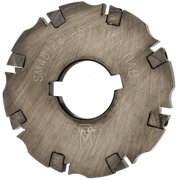 APT - Arbor Hole Connection, 3/8" Cutting Width, 1-1/16" Depth of Cut, 4" Cutter Diam, 1-1/4" Hole Diam, 8 Tooth Indexable Slotting Cutter - SM48 Toolholder, CTA 2 Insert, Neutral Cutting Direction - Industrial Tool & Supply