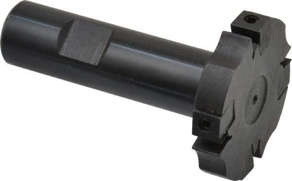 APT - Shank Connection, 3/8" Cutting Width, 9/16" Depth of Cut, 2" Cutter Diam, 4 Tooth Indexable Slotting Cutter - 3/4" Shank Diam, SM24 Toolholder, CTA 2 Insert, Right Hand Cutting Direction - Industrial Tool & Supply